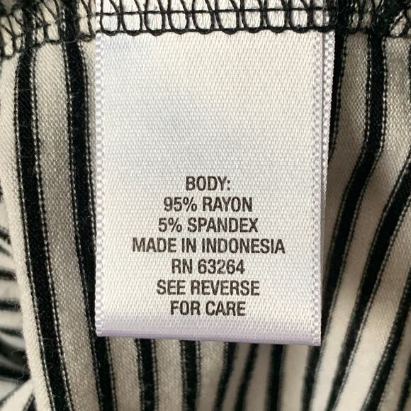 Sunday Black and White Striped Hoodie Short Sleeve Shirt Kangaroo Pocket Size L - Picture 11 of 16